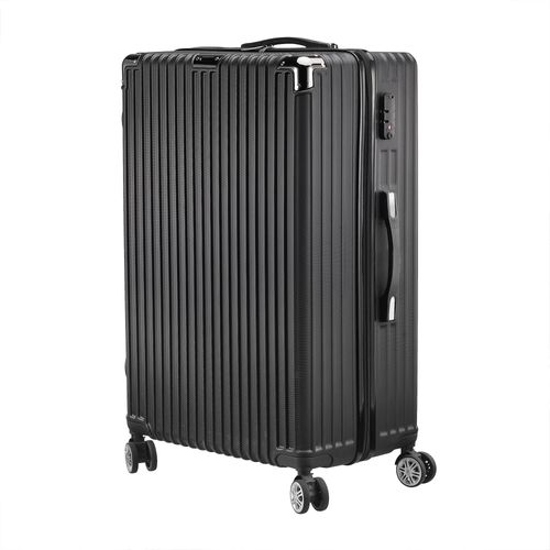 Lot De 3 Valises à Roulettes Noires - Abs- Avec Serrure Tsa - Grande Taille - Tailles M-l-xl, Noir