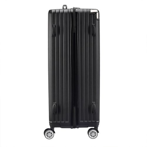 Lot De 3 Valises à Roulettes Noires - Abs- Avec Serrure Tsa - Grande Taille - Tailles M-l-xl, Noir