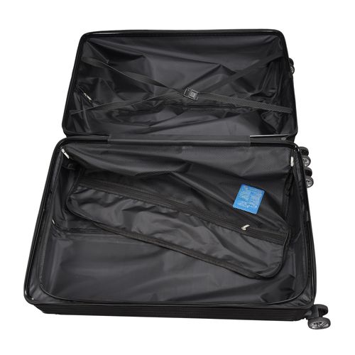 Lot De 3 Valises à Roulettes Noires - Abs- Avec Serrure Tsa - Grande Taille - Tailles M-l-xl, Noir