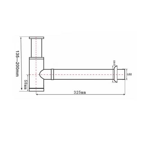 Siphon Lavabo Universel, Noir Mat