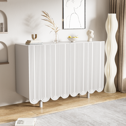 Buffet, Buffet En Forme De Larme Avec Portes Profilées Et Charnière Tampon Blanc