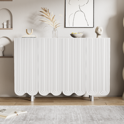 Buffet, Buffet En Forme De Larme Avec Portes Profilées Et Charnière Tampon Blanc