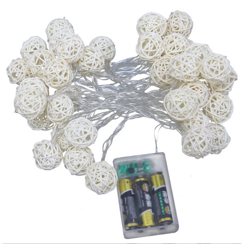 Guirlande Lumineuse En Forme De Boule En Osier Effet Romantique 2.5 M 20 LED