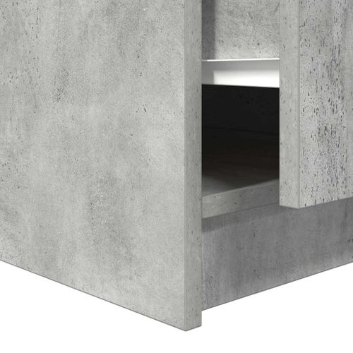 Table Basse Avec Tiroirs Gris Béton 70x70x40 Cm