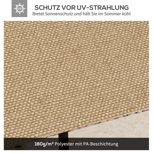 Toit De Remplacement Pour Gazebo, Polyester Beige, Protection Soleil, Vent Et Uv, 2.98 X 2.95 M