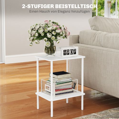 Table D'appoint, Table Basse Avec Compartiments De Rangement, Convient Pour Le Salon, La Chambre