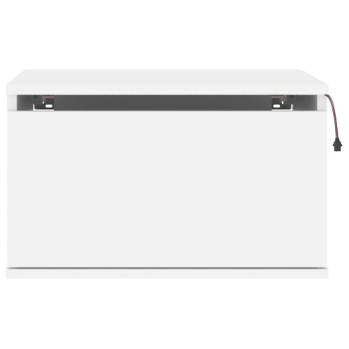 Table De Chevet Murale - Table De Nuit Avec Lumières LED Blanc