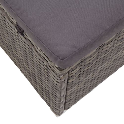 Transat, Chaise Longue Avec Auvent Et Coussin Résine Tressée Gris