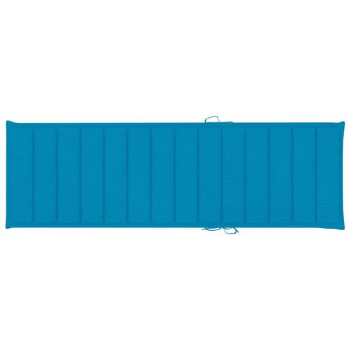 Chaise Longue - Transat Avec Coussin Bleu Bois De Pin Imprégné