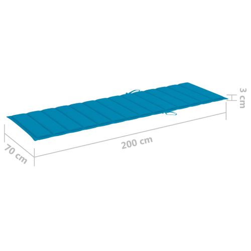 Chaise Longue - Transat Avec Coussin Bleu Bois De Pin Imprégné