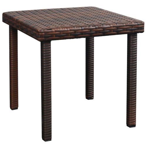 Chaise Longue, Transat, Bain De Soleil Avec Coussin Et Table Résine Tressée Marron