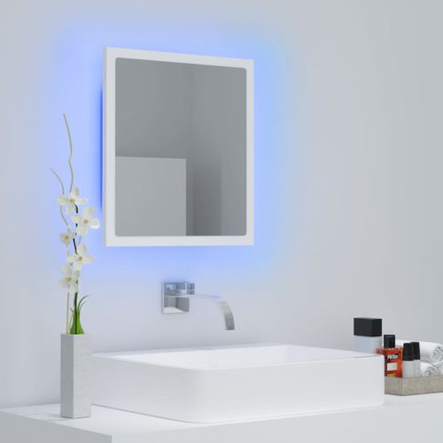 Miroir De Salle De Bain à LED - Miroir Mural Avec Éclairage Blanc 40x8,5x37 Cm Acrylique