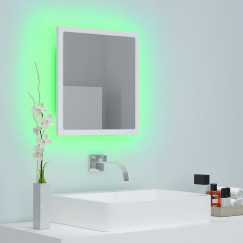 Miroir De Salle De Bain à LED - Miroir Mural Avec Éclairage Blanc 40x8,5x37 Cm Acrylique