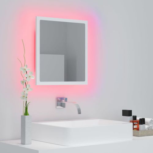 Miroir De Salle De Bain à LED - Miroir Mural Avec Éclairage Blanc 40x8,5x37 Cm Acrylique