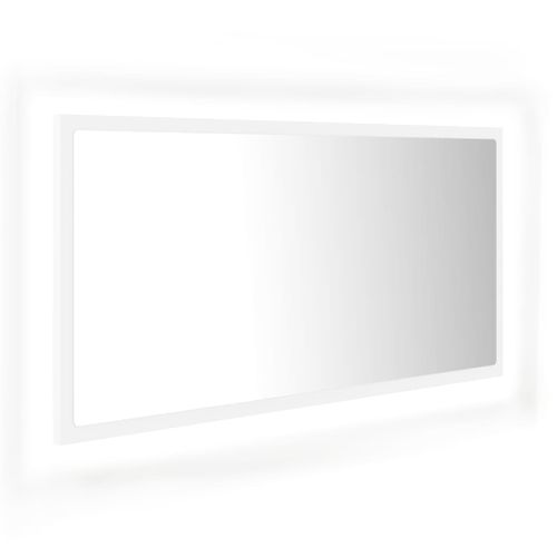 Miroir De Salle De Bain à LED - Miroir Mural Avec Éclairage Blanc 90x8,5x37 Cm Acrylique