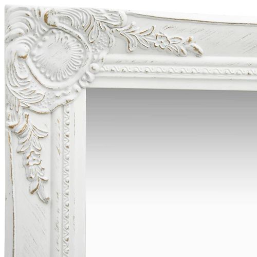 Miroir Mural - Miroir Suspendu - Miroir Décoratif Style Baroque 40x40 Cm Blanc