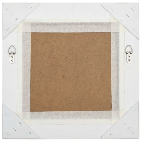 Miroir Mural - Miroir Suspendu - Miroir Décoratif Style Baroque 40x40 Cm Blanc