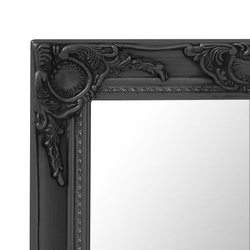 Miroir Mural - Miroir Suspendu - Miroir Décoratif Style Baroque 50x60 Cm Noir