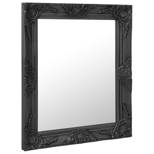 Miroir Mural - Miroir Suspendu - Miroir Décoratif Style Baroque 50x60 Cm Noir