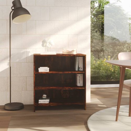 Bibliothèque - Étagère - Meuble De Rangement Chêne Fumé 70x40,5x75 Cm Bois D'ingénierie