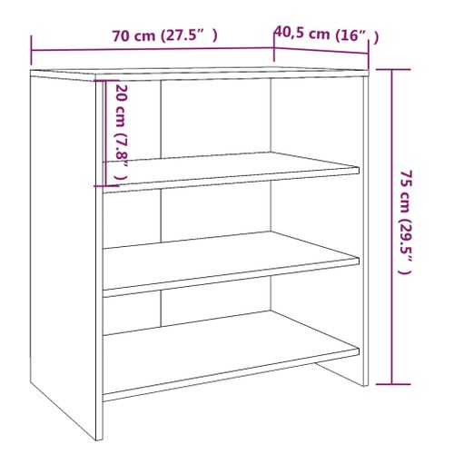 Bibliothèque - Étagère - Meuble De Rangement Chêne Fumé 70x40,5x75 Cm Bois D'ingénierie