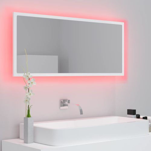 Miroir à LED - Miroir Mural Avec Éclairage De Salle De Bain Blanc 100x8,5x37 Cm Acrylique