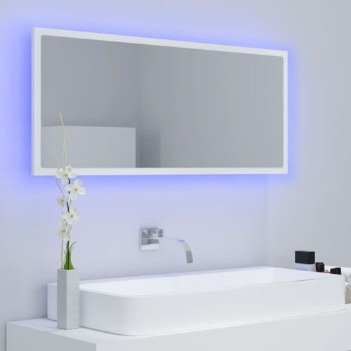 Miroir à LED - Miroir Mural Avec Éclairage De Salle De Bain Blanc 100x8,5x37 Cm Acrylique