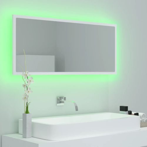 Miroir à LED - Miroir Mural Avec Éclairage De Salle De Bain Blanc 100x8,5x37 Cm Acrylique