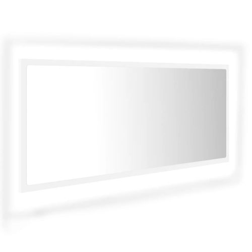 Miroir à LED - Miroir Mural Avec Éclairage De Salle De Bain Blanc 100x8,5x37 Cm Acrylique