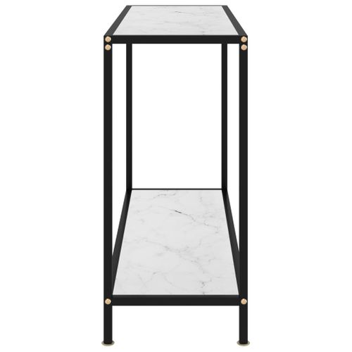 Table Console - Table D'entrée Blanc 100x35x75 Cm Verre Trempé