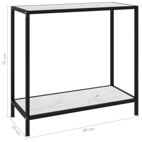 Table Console - Table D'entrée Blanc 80x35x75 Cm Verre Trempé