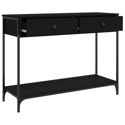 Table Console, Table D'entrée, Console Meuble Noir 100x34,5x75 Cm Bois D'ingénierie