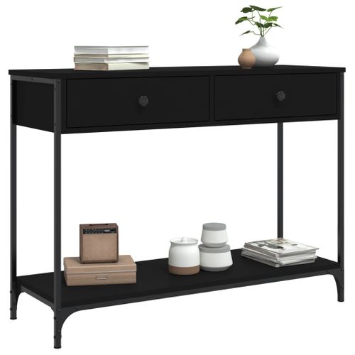 Table Console, Table D'entrée, Console Meuble Noir 100x34,5x75 Cm Bois D'ingénierie