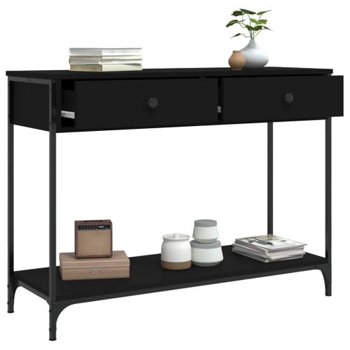 Table Console, Table D'entrée, Console Meuble Noir 100x34,5x75 Cm Bois D'ingénierie