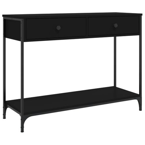 Table Console, Table D'entrée, Console Meuble Noir 100x34,5x75 Cm Bois D'ingénierie