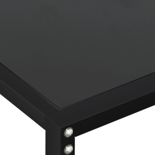 Table Console - Table D'entrée Noir 160x35x75,5 Cm Verre Trempé