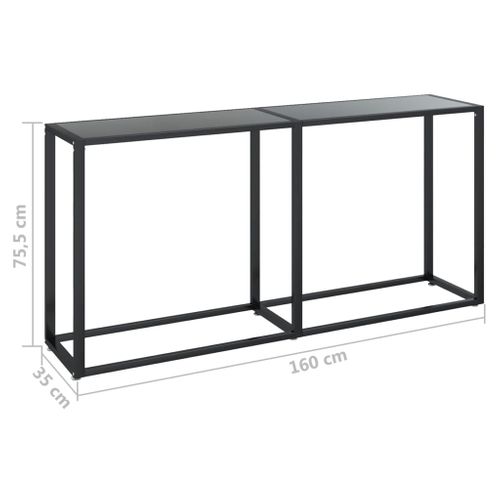 Table Console - Table D'entrée Noir 160x35x75,5 Cm Verre Trempé