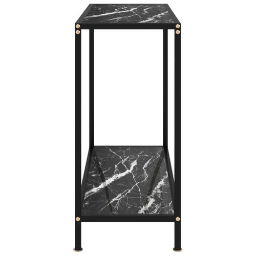 Table Console - Table D'entrée Noir 80x35x75 Cm Verre Trempé