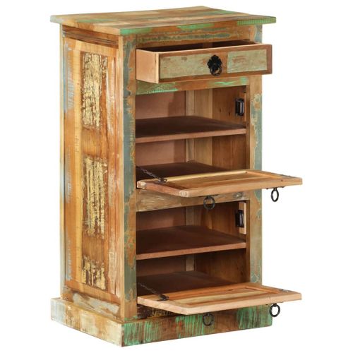 Meuble à Chaussures, Armoire à Chaussures 4 Couches Avec Tiroir Bois De Récupération