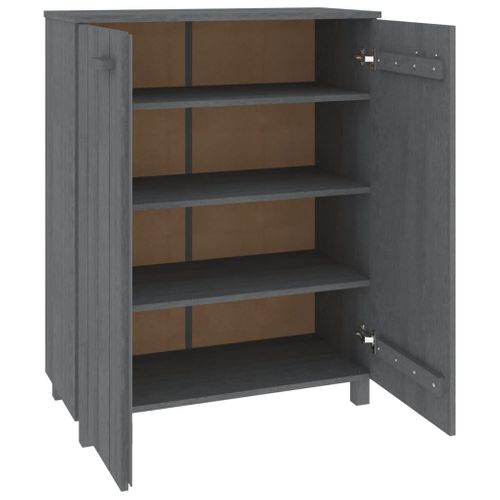 Meuble à Chaussures, Armoire à Chaussures Gris Foncé 85x40x108 Cm Pin Massif