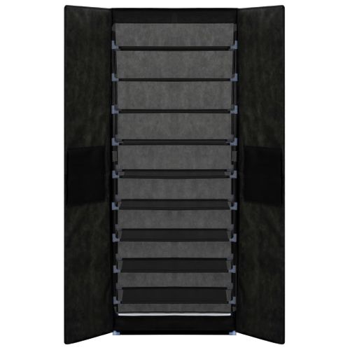Meuble à Chaussures, Armoire à Chaussures Noir 60x30x166 Cm Tissu