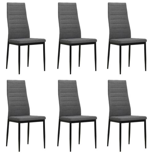 Lot De 6 Chaises De Salle à Manger, Chaises De Cuisine, Chaises De Repas Gris Clair Tissu