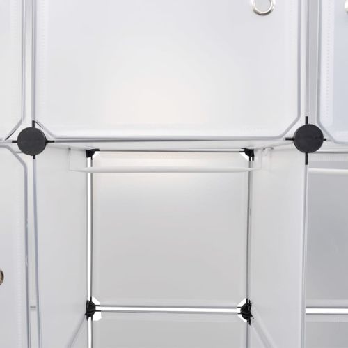 Armoire De Rangement Modulaire - Armoire De Chambre 14 Compartiments Blanc 37 X 146 X 180,5 Cm