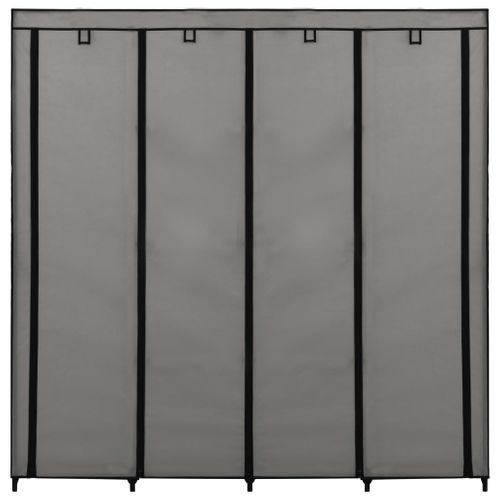 Armoire De Rangement - Armoire De Chambre Avec 4 Compartiments Gris 175x45x170 Cm