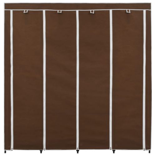 Armoire De Rangement - Armoire De Chambre Avec 4 Compartiments Marron 175x45x170 Cm