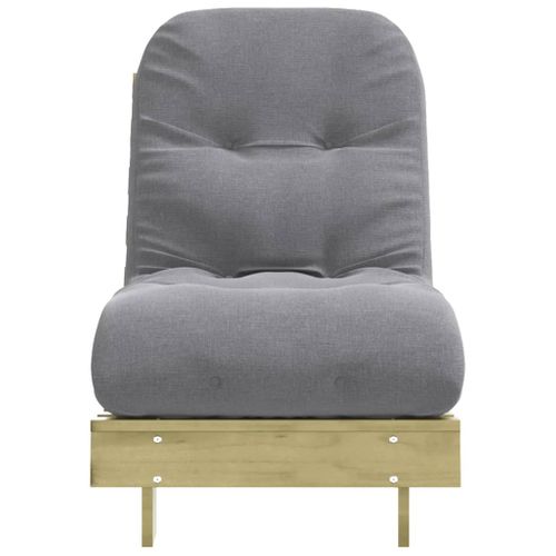 Chauffeuse - Fauteuil Convertible Futon Avec Matelas 60x206x11 Cm Bois De Pin Imprégné