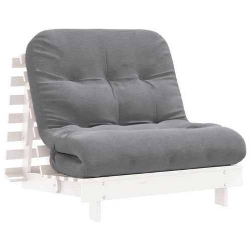 Chauffeuse - Fauteuil Convertible Futon Avec Matelas 80x206x11 Cm Bois Massif De Pin