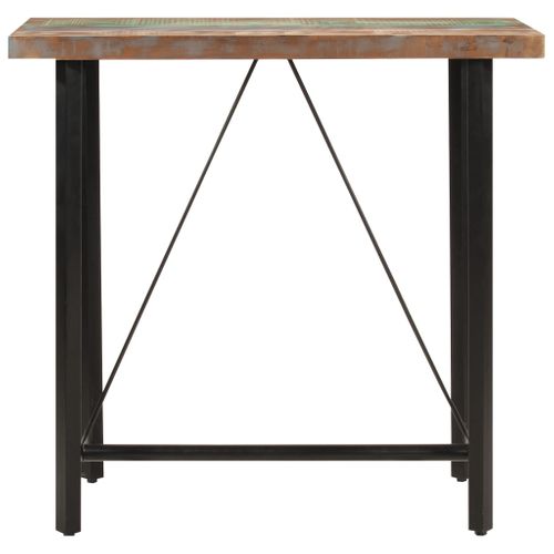 Table De Bar - Table Haute - Table à Manger 110x55x107 Cm Bois Massif De Récupération Et Fer