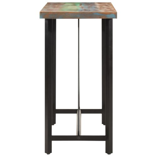 Table De Bar - Table Haute - Table à Manger 110x55x107 Cm Bois Massif De Récupération Et Fer