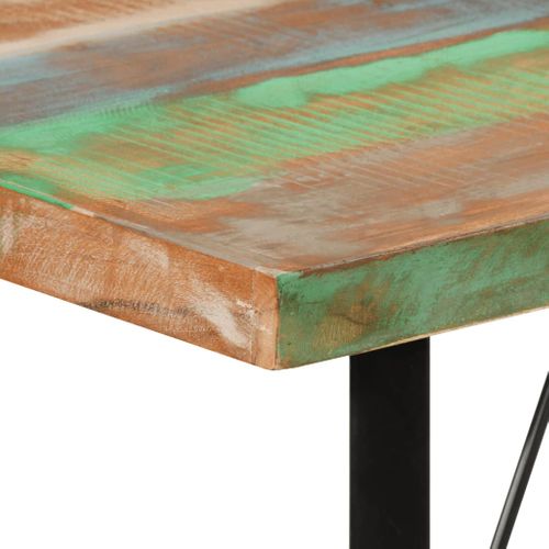 Table De Bar - Table Haute - Table à Manger 110x55x107 Cm Bois Massif De Récupération Et Fer